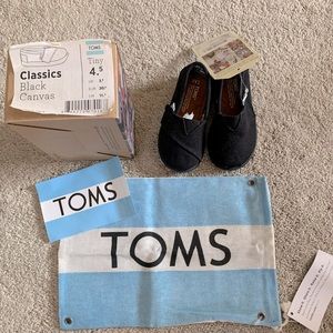 Toddler Toms Classic Black Canvas Shoes 4.5